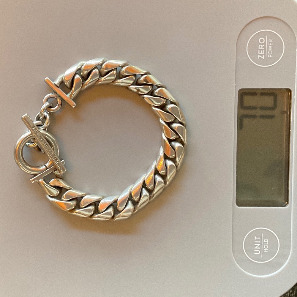 Chunky 925 Sterling Silver Chain Bracelet 7.75” long (7.5” when worn)